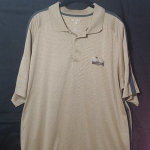 Antigua Desert Dry polo Golf Shirt XXL tan Bunker